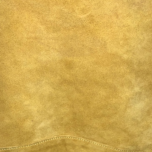 Mustard, yellow suede hobo bag - Picture 4 of 7